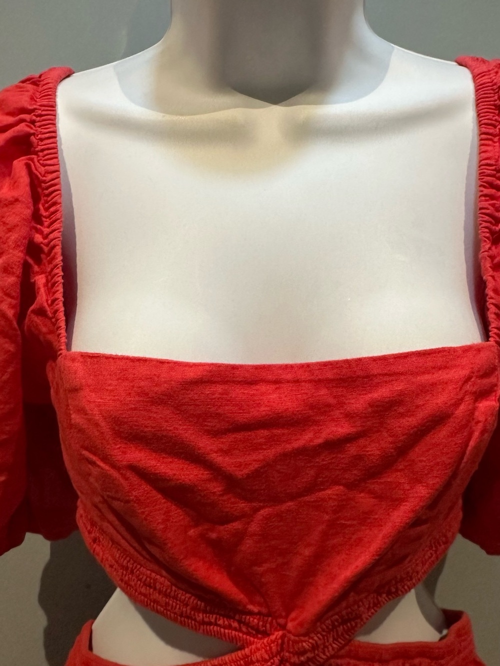 Free People | Cross of Sunlight Linen Blend Mini Dress with Pockets Red | Small - Picture 9 of 15